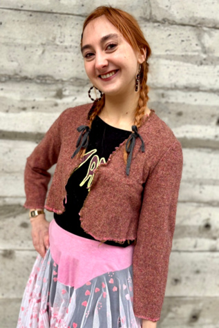 Vintage Dosa Pink Cashmere Bolero Selected by Nomad Vintage