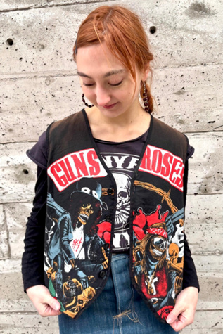 Unisex Vintage Guns & Roses Vest Selected by Nomad Vintage