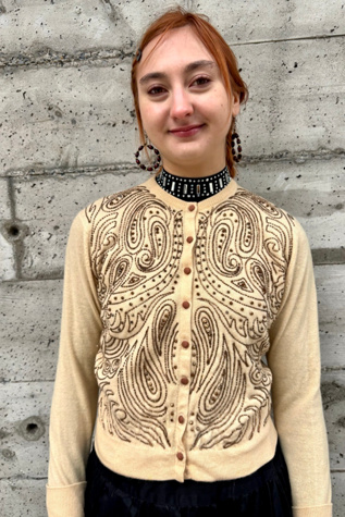 Vintage Pringle of Scotland Cashmere Beaded Cardigan Selected by Nomad Vintage