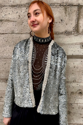 1960’s Silver Sequin Jacket Selected by Nomad Vintage