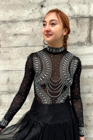 Vintage Rhinestone Mesh Bodysuit Selected by Nomad Vintage
