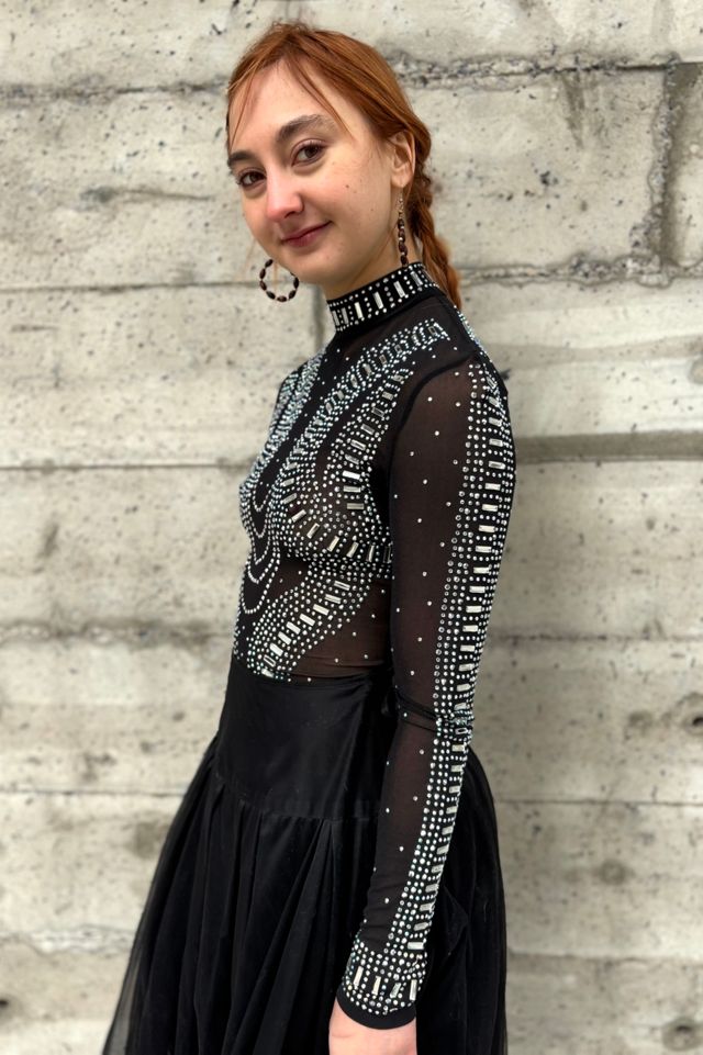 Vintage Rhinestone Mesh Bodysuit Selected by Nomad Vintage #2