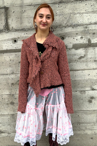 Vintage Mieko Mintz Rose Cropped Cardigan Selected by Nomad Vintage