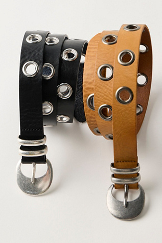 Женский ремень Free People Rosebowl Grommet Belt, цвет: Чёрный — фото 7