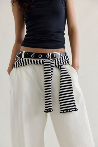 Rosebowl Grommet Belt at Free People in Black, Size: M/L