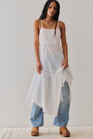 Key to My Heart Cotton Midi Slip Dress by Intimately at Free People in Clean Ivory, Size: Medium
