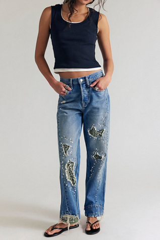 Jeans Bandana cloutés Stick Around Tricia Fix