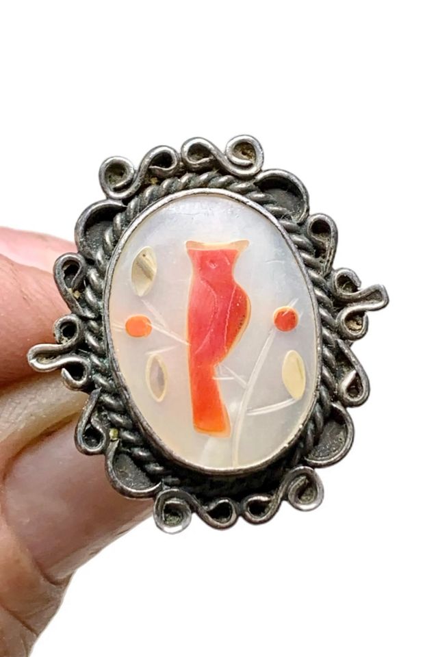 Vintage Sterling Mosaic Cardinal Ring with Gemstones Selected by Lux Revival #3
