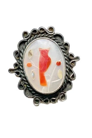 Vintage Sterling Mosaic Cardinal Ring with Gemstones Selected by Lux Revival
