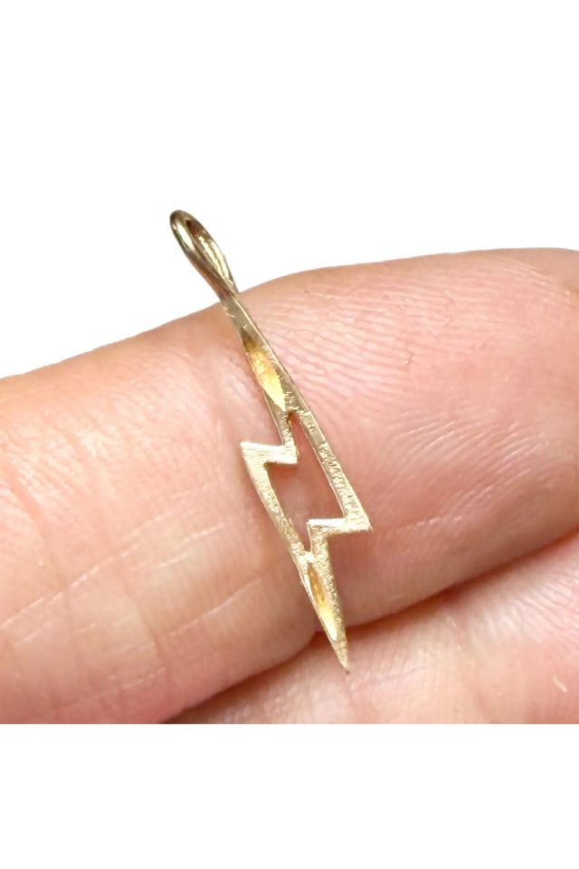 Vintage 14k Gold Lightning Bolt Pendant Charm Selected by Lux Revival #1