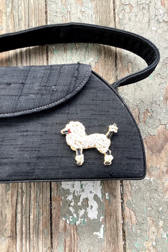 Vintage 1950s Deadstock Beaded Poodle Box Purse Selected by Cherry #1