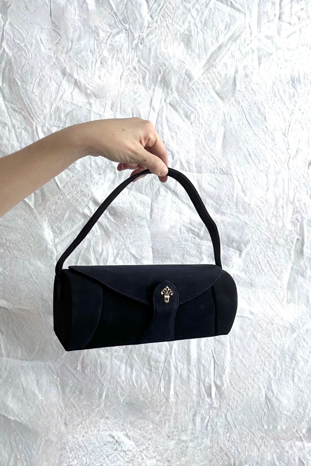 Vintage 1940s Deadstock Navy Blue Velvet Box Purse Selected by Cherry #2