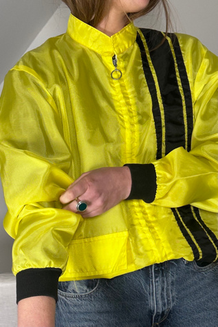 Vintage Bright and Racy Yellow Windbreaker Selected by KA.TL.AK