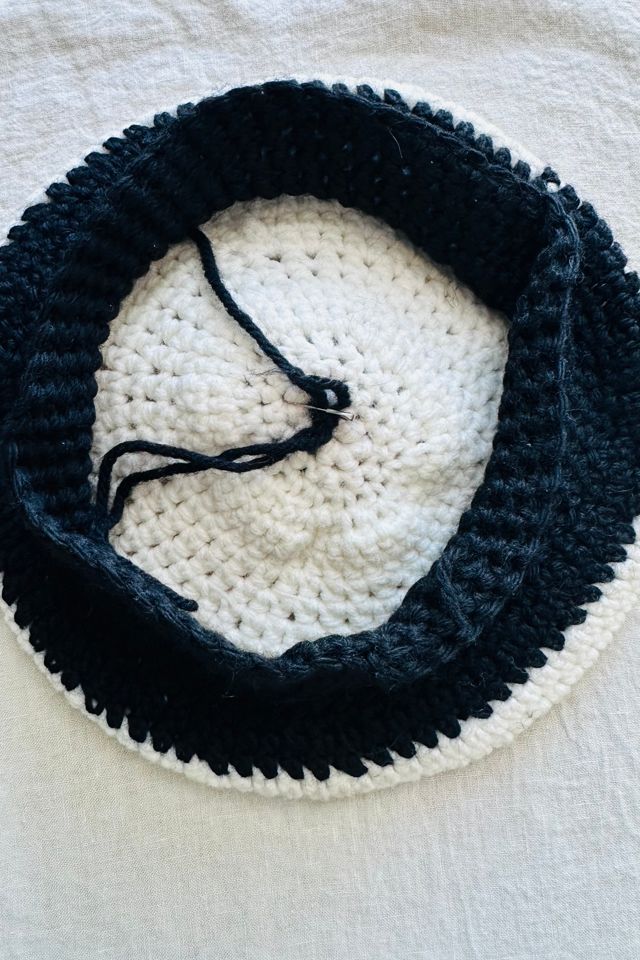 Handknit Black and White Tam Selected by KA.TL.AK #2