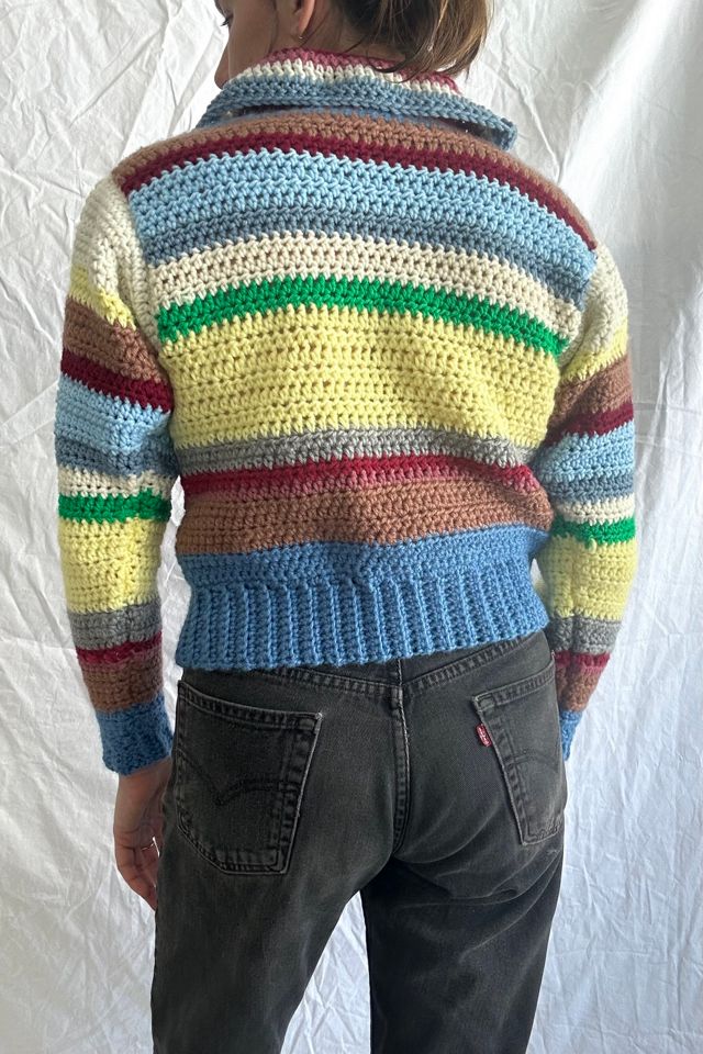 Vintage Hand Knit Stripe Cardigan Selected by Cherry #1