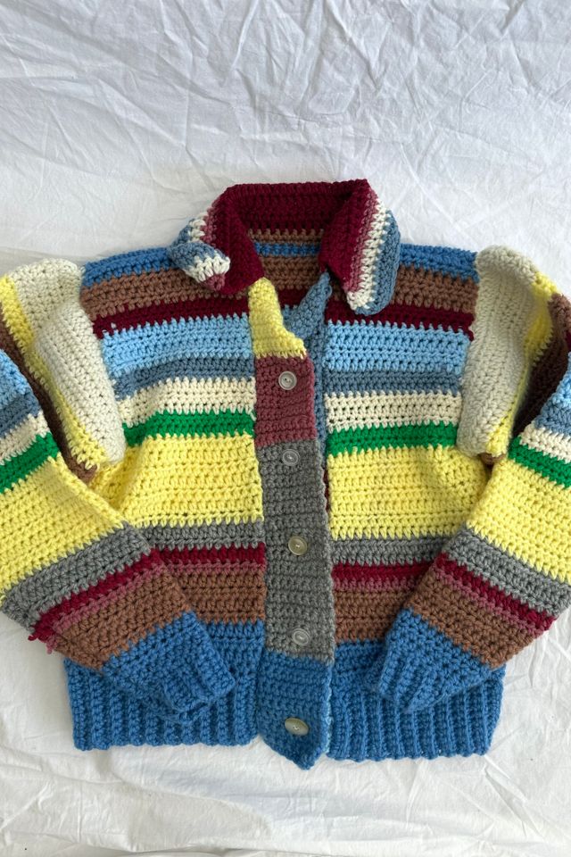 Vintage Hand Knit Stripe Cardigan Selected by Cherry #2