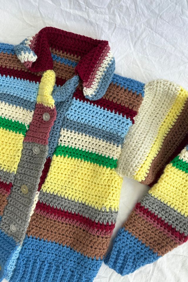 Vintage Hand Knit Stripe Cardigan Selected by Cherry #3