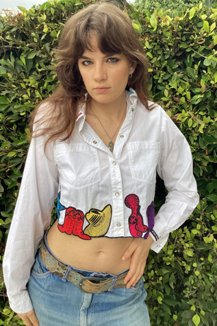 Vintage 1990s Western Cropped Button Up Selected by Cherry