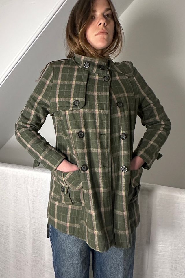 Vintage Wool Plaid Trench Style Jacket Selected by KA.TL.AK #1