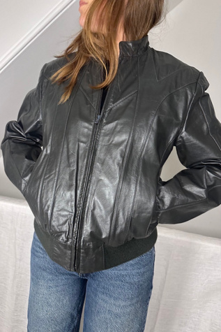 Vintage Wilson Black Leather Jacket Selected by KA.TL.AK