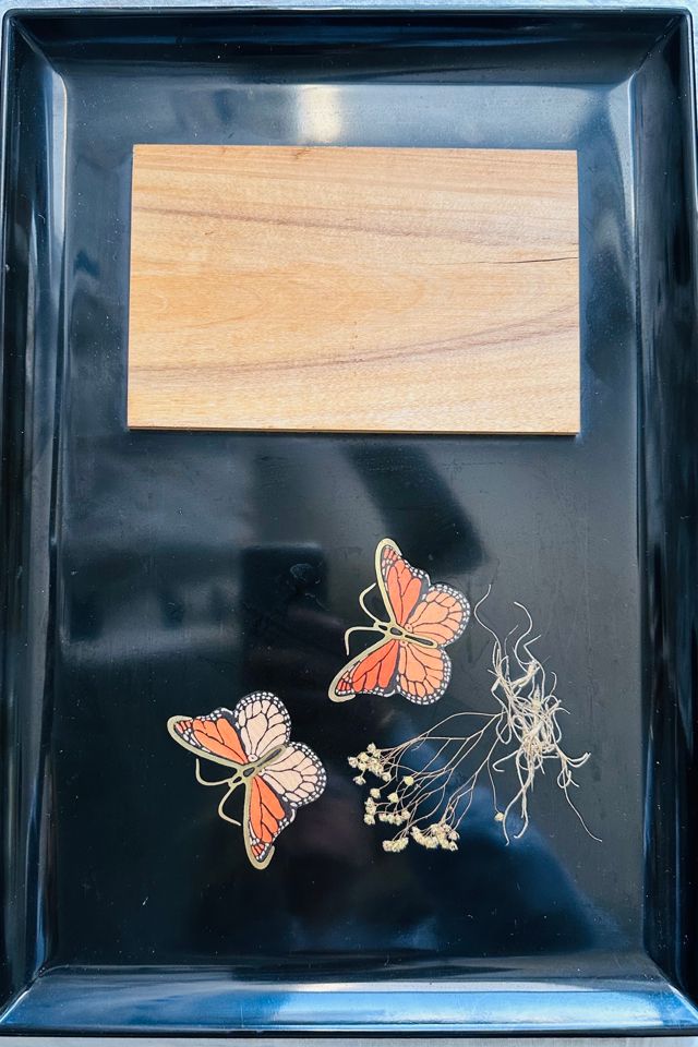 Vintage MCM Couroc of Monterey Butterfly Charcuterie Tray Selected by KA.TL.AK #1
