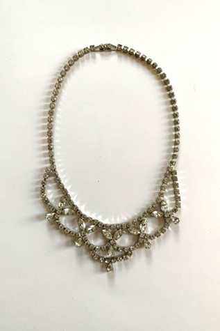 Vintage Mid-Century Rhinestone Choker Necklace Selected by SharpLilTeeth
