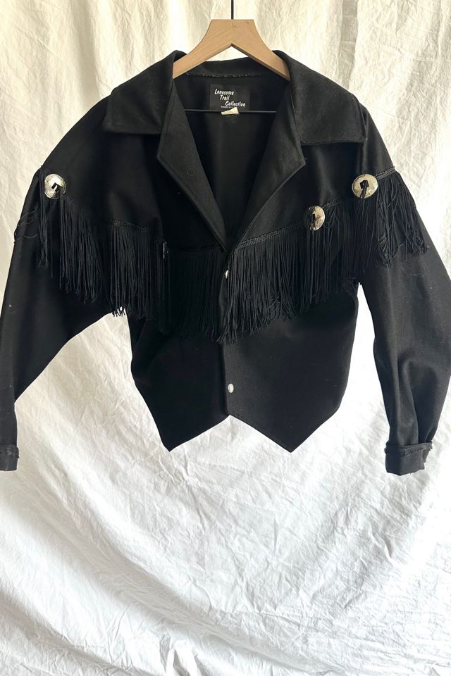 Vintage Black Denim Fringe Western Jacket Selected by Grievous Angel Vintage #2