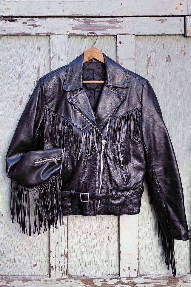 Vintage Motorcycle Leather Fringe Jacket Selected by Garbage Soup #2