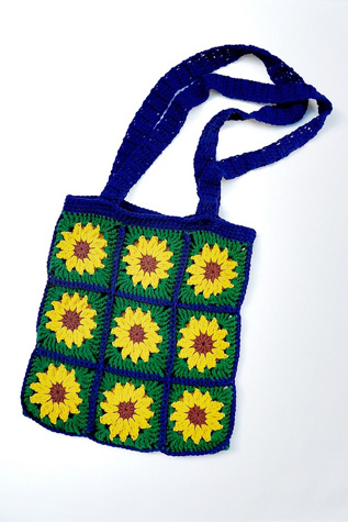 Hand Crochet Daisy Tote Selected by Garbage Soup