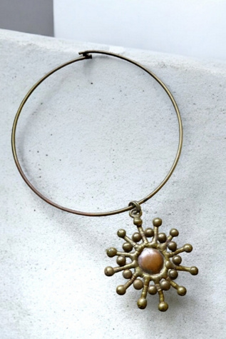 Artisan Brass Starburst Choker Necklace Selected by Garbage Soup