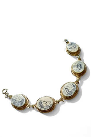 Vintage Scrimshaw 12K GF Bracelet Selected by Garbage Soup