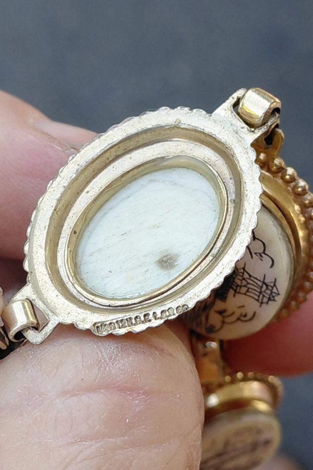 Vintage Scrimshaw 12K GF Bracelet Selected by Garbage Soup #3