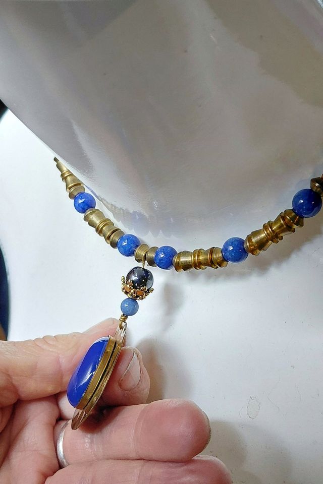 Lapis and Hematite Bead Choker Selected by Garbage Soup #2