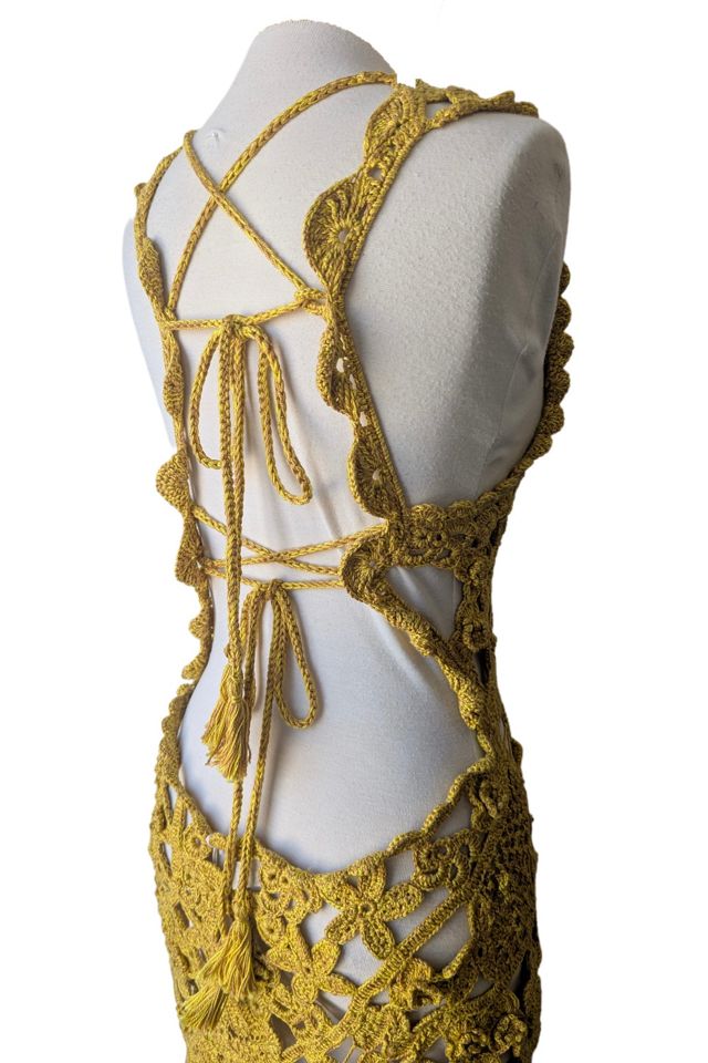 Ulla Johnson  Yellow Crochet Yael Heirloom Dress Selected by The Curatorial Dept. #2