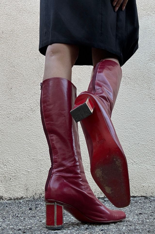 Valentino Red Leather Knee-High Boots Selected by The Curatorial Dept. #1