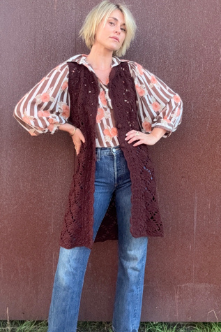 Vintage 1970s Handmade Crochet Vest Selected by Kikos Kloset