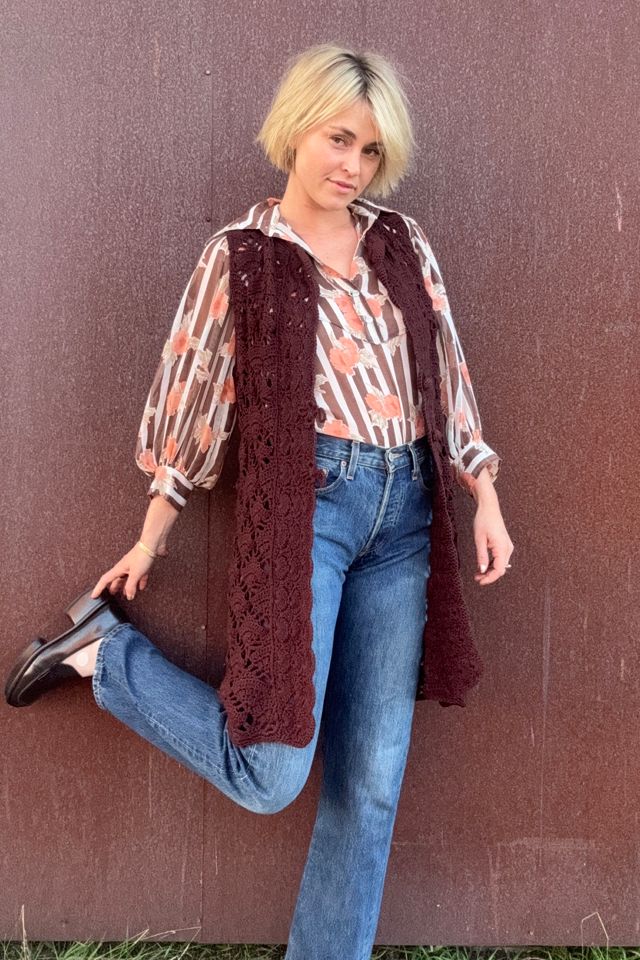 Vintage 1970s Handmade Crochet Vest Selected by Kikos Kloset #1