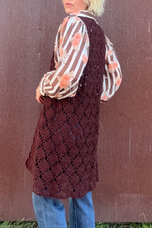 Vintage 1970s Handmade Crochet Vest Selected by Kikos Kloset #3