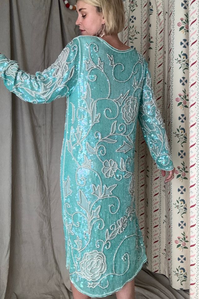 Vintage 1980s Sequin Silk Gown Selected by Kikos Kloset #3
