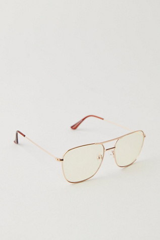 Женские солнцезащитные очки gabriel + simone Ryder Aviator Bluelight Glasses, цвет: Золотой / Жёлтый — фото 2