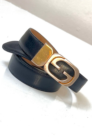Vintage Gucci Reversible Leather Belt and Buckle Selected by Anna Corinna