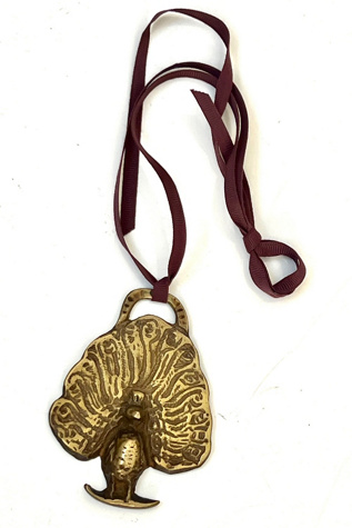 Vintage Oversized Solid Brass Peacock Pendant Selected by Anna Corinna