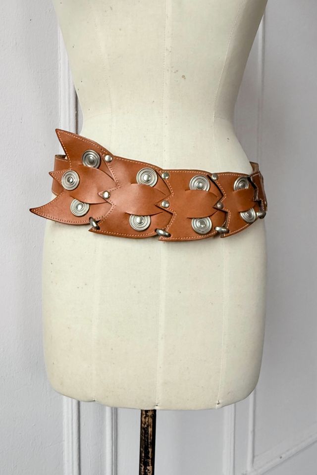 80s Studded Woven Leather Statement Belt Selected by MARMALADE #1