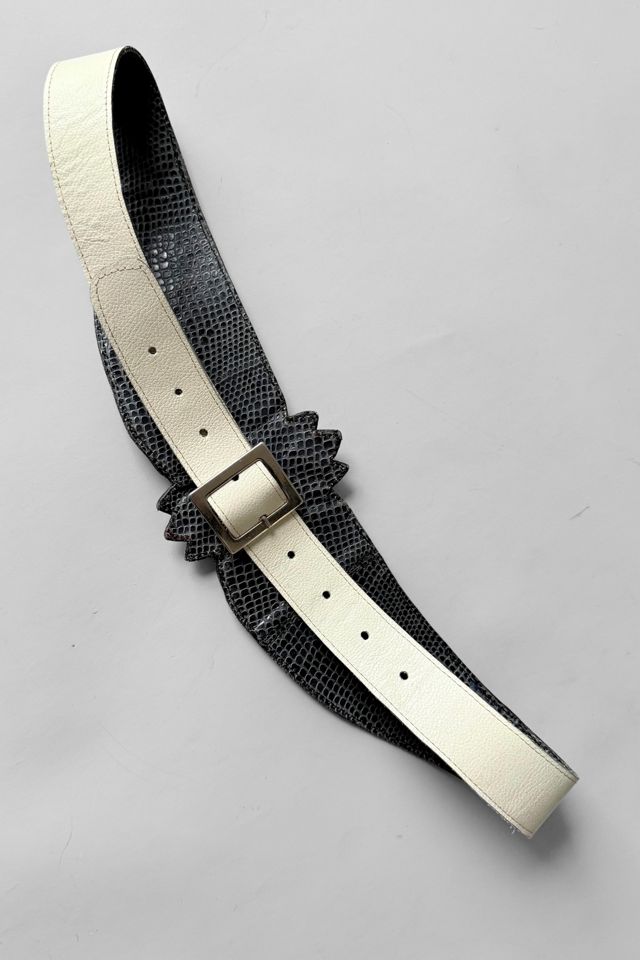 80s Multi-Color Appliqué  Leather Flower Belt Selected by MARMALADE #3
