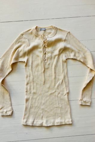 Vintage Ribbed Lace Front Top Selected by Atlantic Vintage