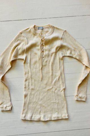Vintage Ribbed Lace Front Top Selected by Atlantic Vintage