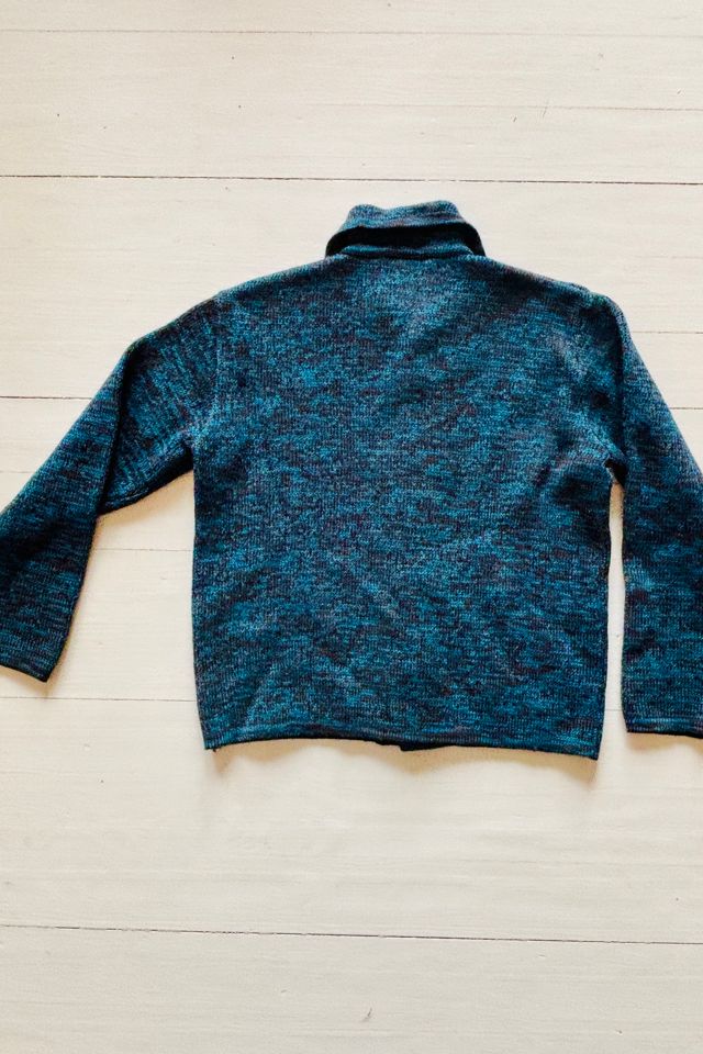 Vintage Handknit Sweater Jacket Space Dyed Blue and Brown Selected by Atlantic Vintage #2