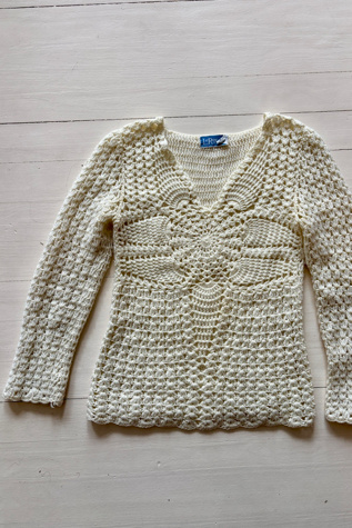 Vintage Hand Crochet Starburst Sweater Selected by Atlantic Vintage