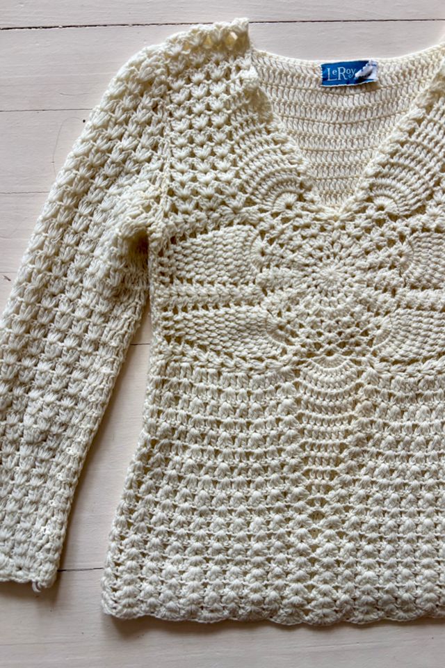 Vintage Hand Crochet Starburst Sweater Selected by Atlantic Vintage #1