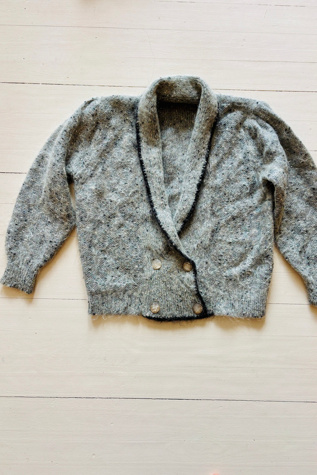 Vintage Knit Metallic Mohair Cardigan Sweater Selected by Atlantic Vintage